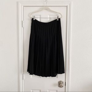 Black Pleated Midi Skirt